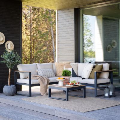 Veke Aava kulmasohva antrasiitti, hiekka pehmusteet