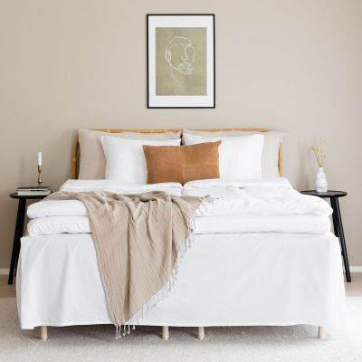 Veke Lempi helmalakana 90x200 cm 45 cm korkea valkoinen | Alk. 36,90 €