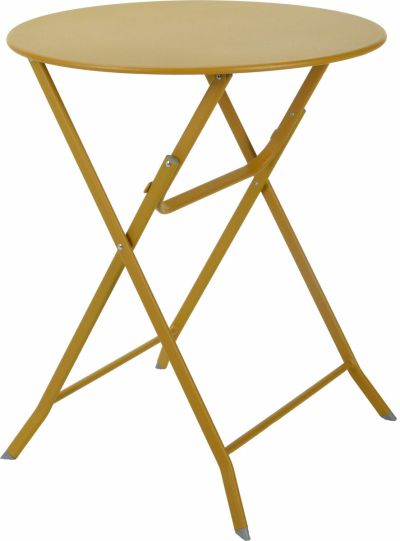 Ei brändiä Taittuva puutarhapöytä 60 cm sinappi