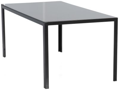 Veke Milli ruokapöytä 180x90 cm musta metalli/karkaistu lasi | Alk. 249,00 €