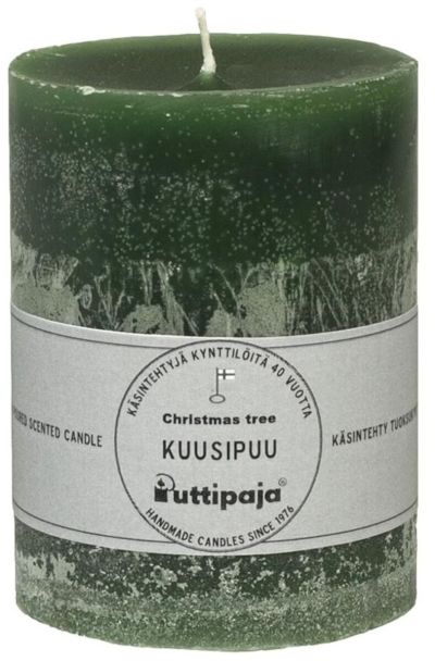 Puttipaja® Puttipaja läpivärjätty tuoksukynttilä 10 cm kuusipuu