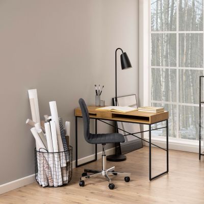 Ei brändiä Seaford työpöytä 110x45 cm villitammi/musta | Alk. 199,00 €