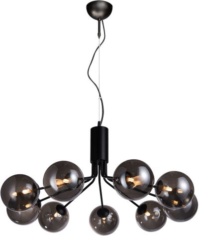 Design by Grönlund Grönlund Glasgow 9-kattovalaisin 83 cm, musta/savulasi | Alk. 899,00 €