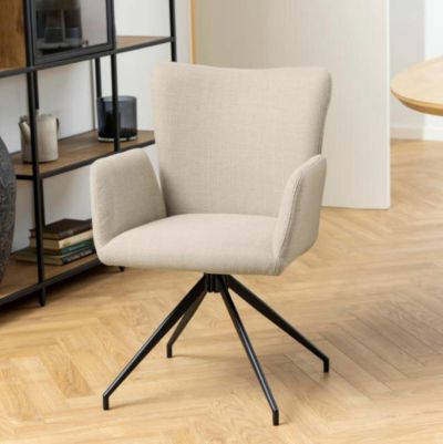 Ei brändiä Laura tuoli beige Basel 24, mustat jalat | Alk. 189,00 €