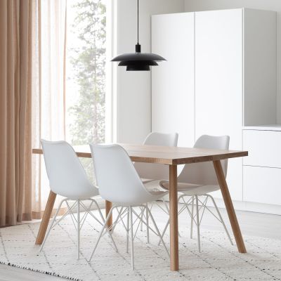 Veke Veini-Iro 4-hengen ruokailuryhmä lakattu tammi/valkoinen | Alk. 1 035,00 €