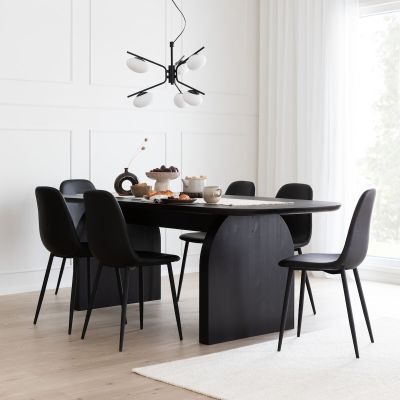 Veke Hermanni-Stockholm 6-hengen ruokailuryhmä hiili/musta