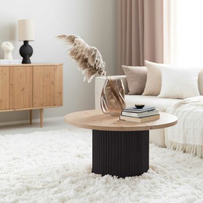 Veke Taimi pyöreä sohvapöytä Ø80 cm hiili/hiekka 2-LAATU | Alk. 265,00 €