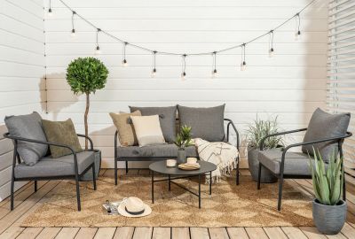 Veke Lauha sohvaryhmä musta/vaaleanharmaa | Alk. 899,00 €