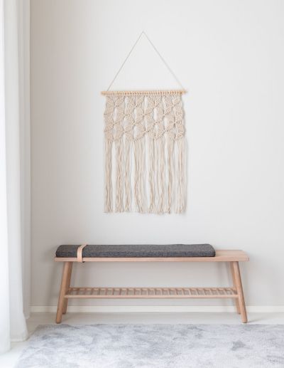 Mattokymppi Makrame-seinävaate 55x80 cm luonnonvalkoinen | Alk. 39,00 €