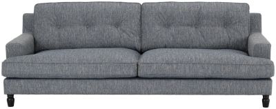 Veke Humphrey 3-istuttava sohva vaaleansininen Freyer XR26-957 kangas, wenge puujalat