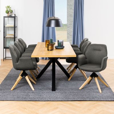 Ei brändiä Heaven ruokapöytä 220x90 cm tammi/musta | Alk. 799,00 €