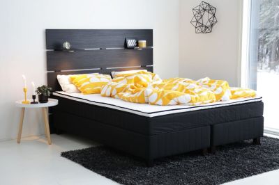 Veke Lumi pocket jenkkisänky 160 | L | musta Bianca, wenge jalat sis. petauspatjan