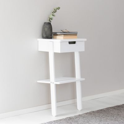 Veke Arki yöpöytä laatikolla 40x70 cm valkoinen