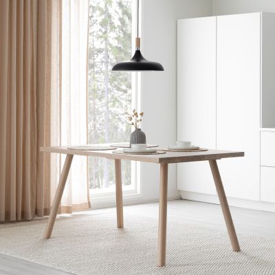 Veke Veini tammi lankkupöytä 140x90 cm valkolakattu tammi