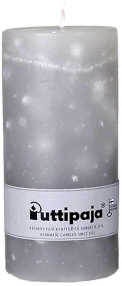 Puttipaja® Puttipaja läpivärjätty pöytäkynttilä 20 cm vaaleanharmaa