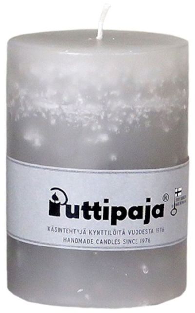 Puttipaja® Puttipaja läpivärjätty pöytäkynttilä 10 cm vaaleanharmaa