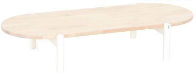 Veke Koivu ovaali sohvapöytä 122x51x23 cm luonnonväri/valkoinen