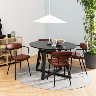 Ei brändiä Malika pyöreä ruokapöytä Ø120 cm musta | Alk. 549,00 €