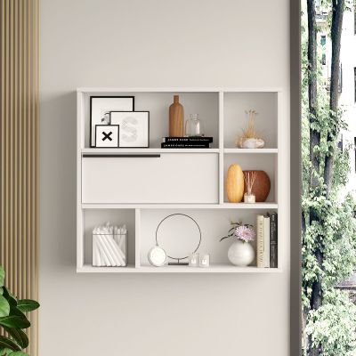 Veke Kuusio seinähylly 90x22x81 cm valkoinen | Alk. 99,00 €