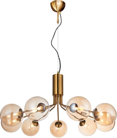 Design by Grönlund Grönlund Glasgow 9-kattovalaisin 83 cm, shampanja/messinki | Alk. 899,00 €