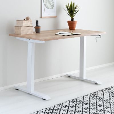 Veke Office veivattava säätöpöytä 135x67 cm tammi valkoinen jalka