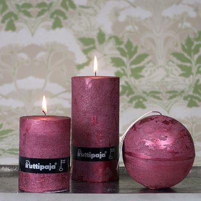 Puttipaja® Puttipaja Metallihohto pallokynttilä 10 cm viini