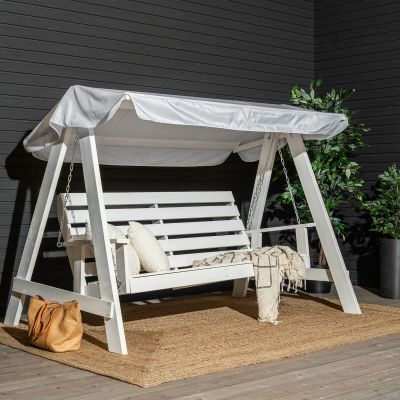 Veke Saaristo pihakeinu katoksella valkoinen