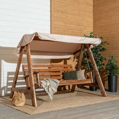 Veke Saaristo pihakeinu katoksella ruskea