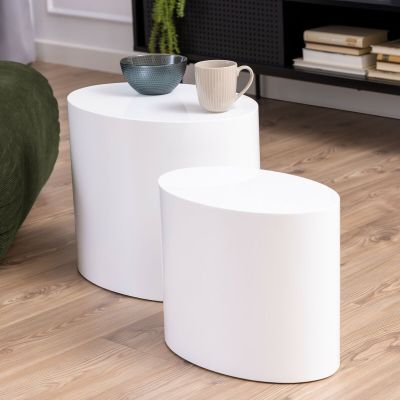 Ei brändiä Mice ovaali sarjapöytä 2-osainen valkoinen | Alk. 199,00 €