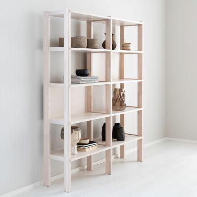 Veke Mella kirjahylly valkaistu koivu 139x36 cm