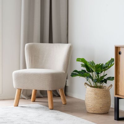 Veke Halme nojatuoli beige Basel 24, lakattu puujalka | Alk. 149,00 €