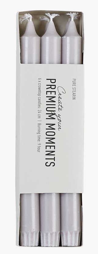 Moments Premium stearin 6pk kruunukynttilä utuinen vaaleanpunainen