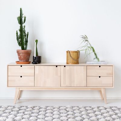 Kiteen Notte tv-taso 160 cm koivu lakattu