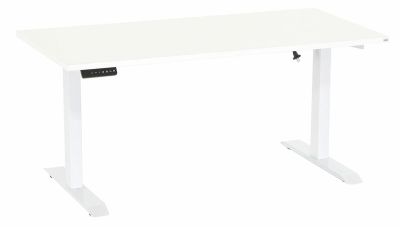 Veke Office sähköpöytä 160x80 cm valkoinen valkoinen jalka