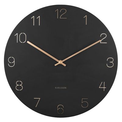 Karlsson Charm Engraved Numbers seinäkello, musta | Alk. 72,00 €