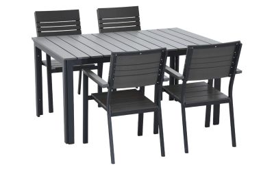 Brafab Patio aintwood 4-hengen ruokailuryhmä antrasiitti/harmaa