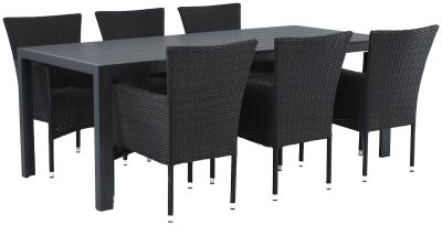 Veke Asta 6-hengen ruokailuryhmä musta