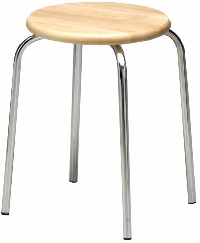 Kulmala-Tuote Classic jakkara 45cm pyöreä istuin kromi/koivu | Alk. 109,00 €