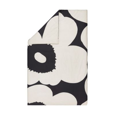Marimekko Iso Unikko pussilakana 150x210 cm Charcoal-off white
