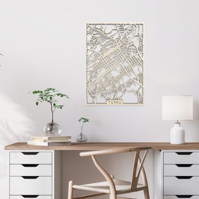 Papurino Turku karttataulu 29x40 cm puunvärinen | Alk. 59,90 €
