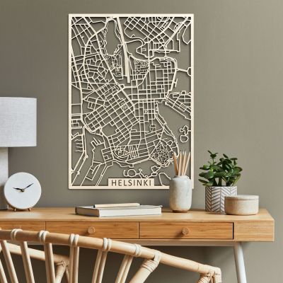 Papurino Helsinki karttataulu 40x56 cm puunvärinen | Alk. 94,90 €