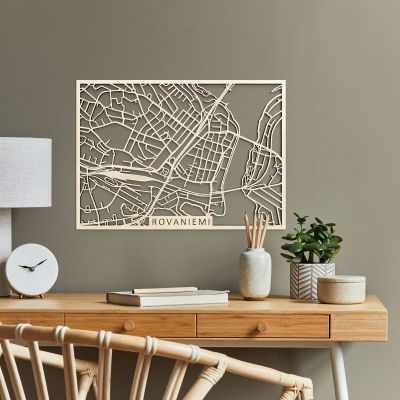 Papurino Rovaniemi karttataulu 40x56 cm puunvärinen | Alk. 94,90 €