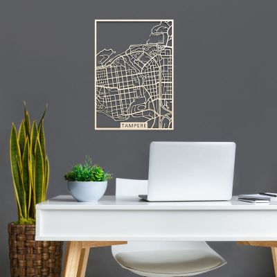 Papurino Tampere karttataulu 40x56 cm puunvärinen | Alk. 94,90 €