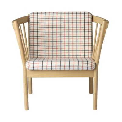 FDB Møbler J146 Armchair nojatuoli Oak nature lacquered-red diced