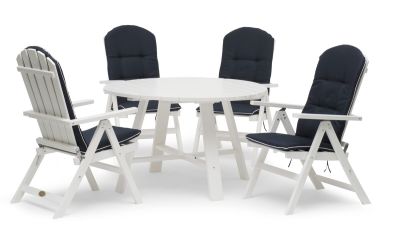 Hillerstorp Läckö 4-hengen pyöreä ruokailuryhmä valkoinen | Alk. 1 815,00 €