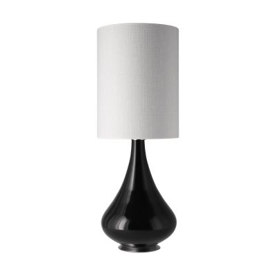 Flavia Lamps Renata-pöytävalaisin mustalla lampunjalalla Babel Beige L