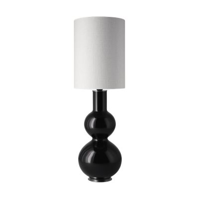 Flavia Lamps Augusta-pöytävalaisin mustalla lampunjalalla Babel Beige L