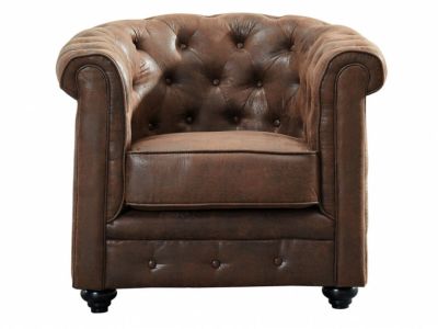 Veke Chesterfield vintage nojatuoli tummanruskea | Alk. 449,00 €