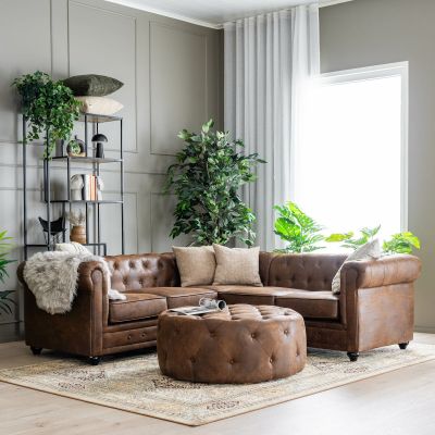 Veke Chesterfield vintage kulmasohva 2K2 tummanruskea | Alk. 1 590,00 €