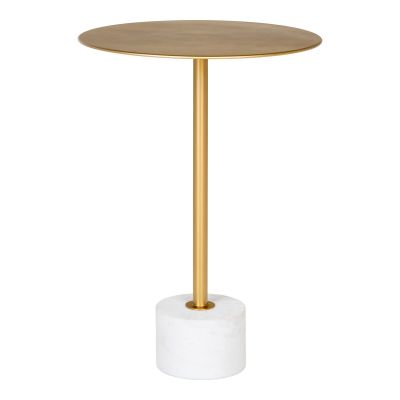 House Nordic Lecco pyöreä sivupöytä Ø41 cm messinki/valkoinen | Alk. 89,00 €